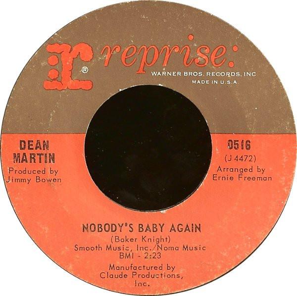 

7inch Record DEAN MARTIN - Nobody s Baby Again / It Just Happe 0516 REPRISE 1966 US Jazz Used