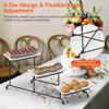 For 3-Tier Plastic Serving Tray Dessert Server Display Serving Stand Dinnerware with 3 Rectangular Plastic Serving Platters Meta