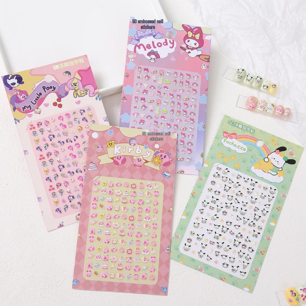 5D Luminous Children's Cartoon Nail Stickers - Cute DIY Nail Art for Girls