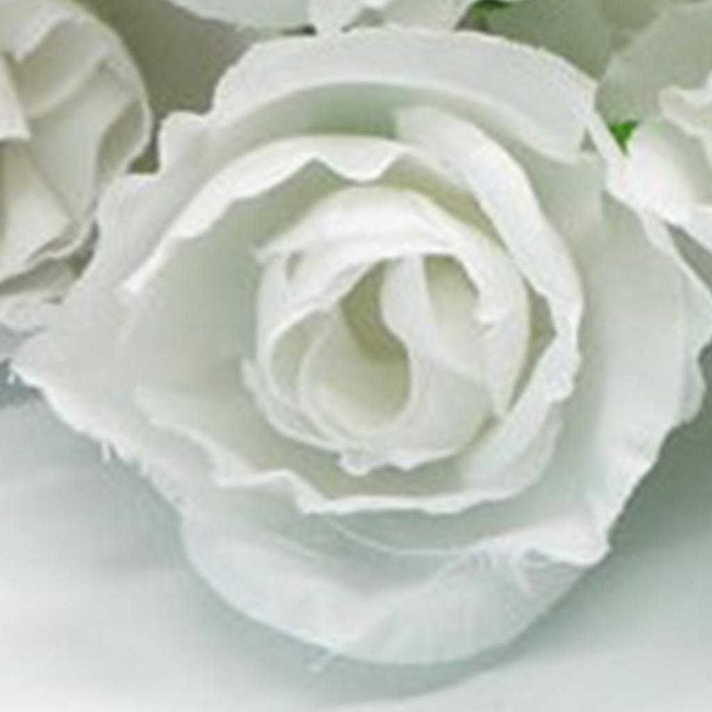 50PCS Simulation Rose Head Decorative Reusable Silk Fake Rose Flower for Wedding Party White