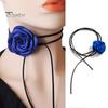 Retro Flower Women Choker Necklace Solid Color Elegant Lace Up Adjustable Strappy Collar Necklace Party Supplies