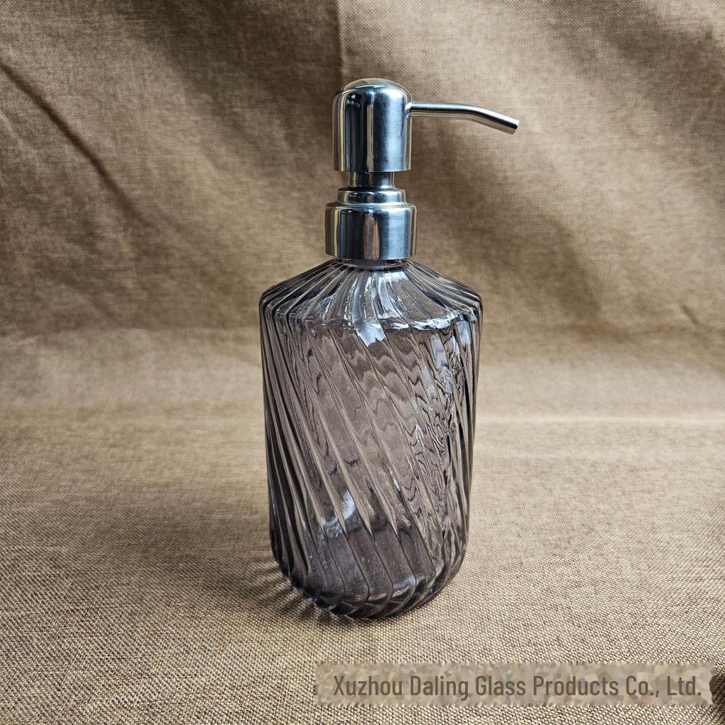 Duschgel- und Shampoo-Spenderflasche aus Twill-Glas, einteilig