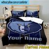 3pcs Custom Name City Grizzlies Bear Logo Bedding Set Includes 1 Duvet Cover & 2 Pillowcases for All Seasons Dormitory Home Decor Christmas Gifts