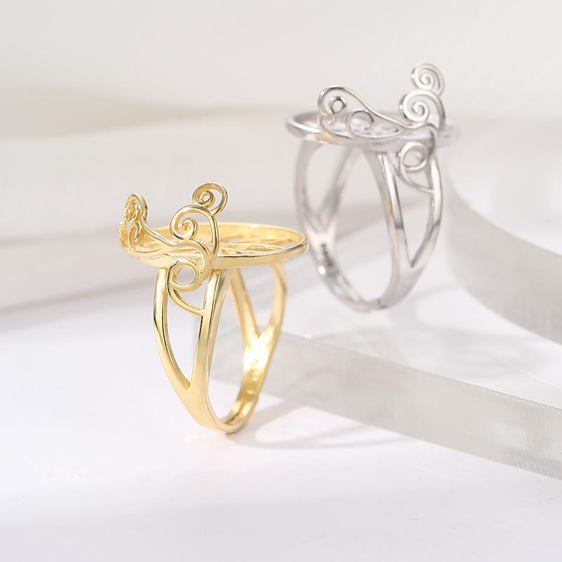 Accessoires de monture de bague en pierre gemme DIY pour hommes et femmes: Ambre incrusté, Jade et Designs de Personnalité Mode