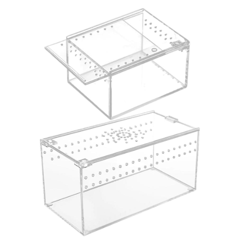 Reptile Terrarium Container Ventilation Lightweight Breathable Enclosure Acrylic Reptiles Cage for Terrapin Snake Amphibians