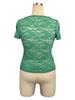 2025 Spring/Summer Women's Sexy Lace V-neck Short Sleeve Top