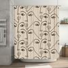Modern Art Shower Curtain With Black Line Drawing Of Faces For Bathroom Decor White Color Polyester Fabric With Hook Rings Perfe