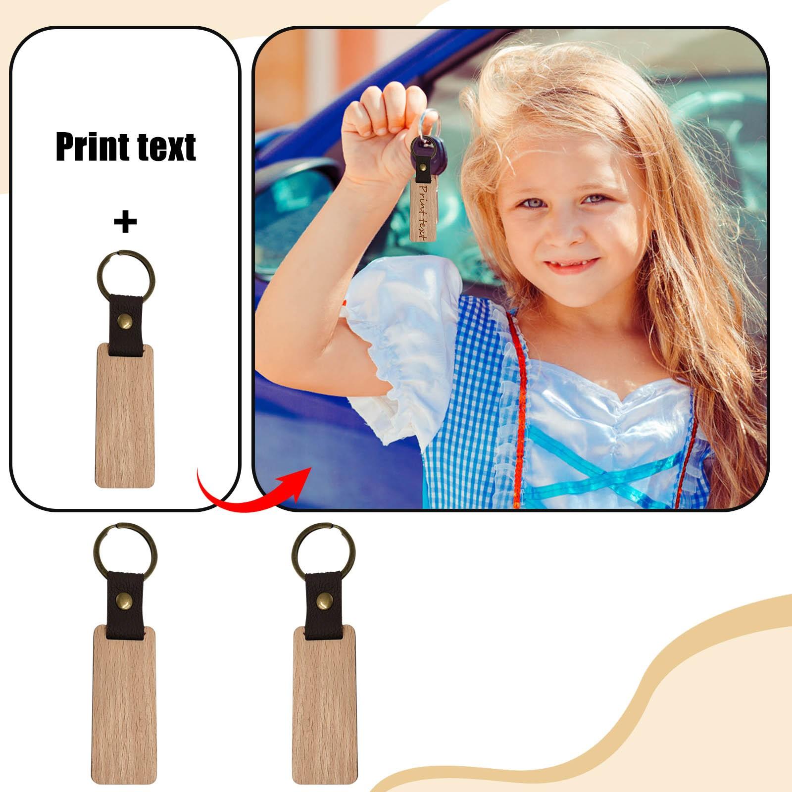 

Персонализированный деревянный брелок Брелок из черного ореха Вертикальный брелок из бука с гравировкой One Size