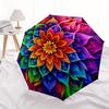 Vibrant Mandala Wall Art: Colorful Floral Decor for HomeUmbrella, Portable 3-Fold Umbrella for Men & Women,Christmas Gift ES350