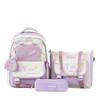 Three-Piece Backpack Set Color Block Student Schoolbag Girl Large Capacity Backpack