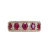 Classic Design Vintage Ruby Rings For Women Exquisite Red Gemstone Inlay Diamonds Engagement Ring Wedding Jewelry Gift