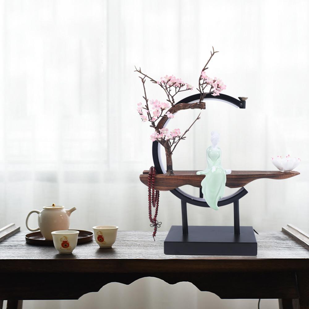 

Bymaocar LED Reverse Flow Incense Burner With Blooming Floral & Smoke Waterfall Design, Creative Decor for Living Room & Office