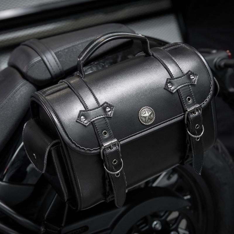 Distinctive Motorcycle Storage Bag Waterproof PU Leather With Adjustable Straps For Large Bike