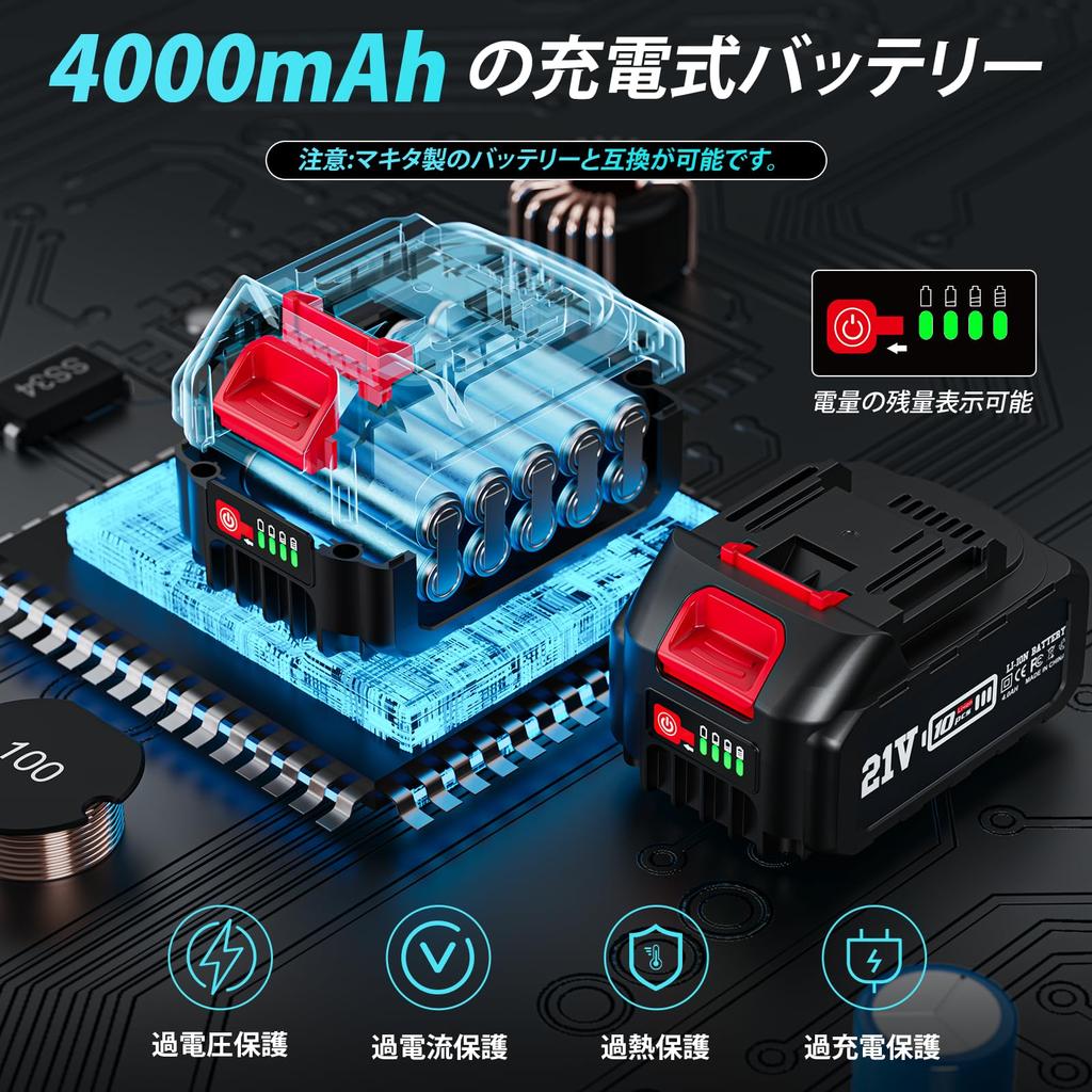 Enhanced Uaoaii Electric Impact Powerful Brushless Torque Rechargeable Cordless Electric 6 Infinitely Variable LED Tire Car Nut Bolt Tire with a