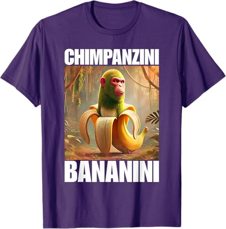 Chimpanzini Bananini Italian Brainrot Meme TShirt Humor Funny Y2k Design Graphic Outfit Novelty Gift Bombardiro Crocodilo Tee