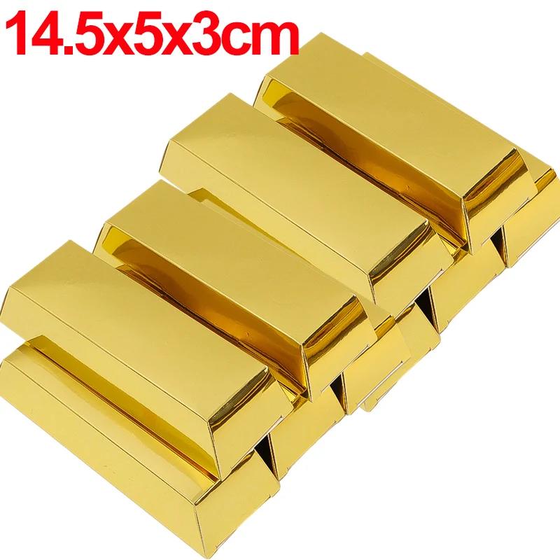 

Подарочная коробка для бумажного золотого слитка, сувениры для вечеринки в пиратском стиле, сумка для конфет, украшения для дня рождения, вечеринки по случаю рождения ребенка 1pcs