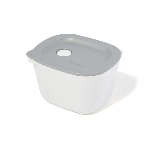 Francfranc Complete 5-Piece Lunch Box Set (White) with Chopsticks, Chopstick Holder, and Drawstring Bag, Dishwasher Safe