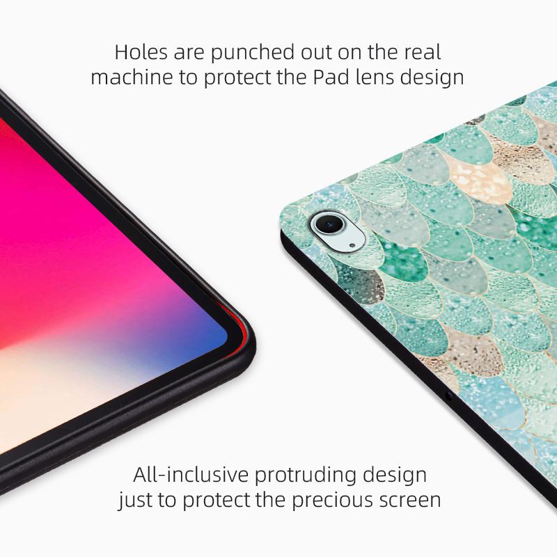 Pro iPad Air 11 (2025)/(2024)/iPad Air (2022)/(2020) Kožené pouzdro na tablet s potiskem vzoru a stojánkem