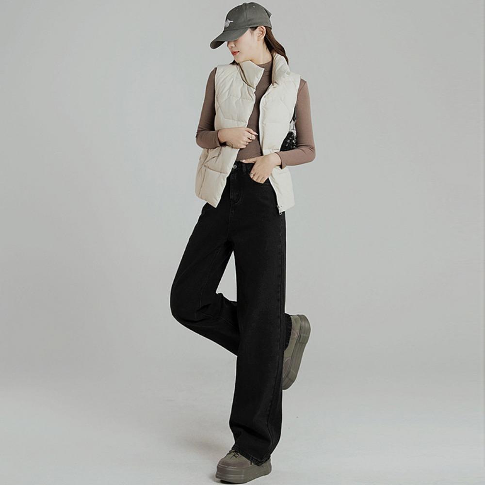 Spice Girl High Waist Versatile Skinny Wide Leg Straight Jeans Women's Autumn and Winter New Fashion Casual Pants