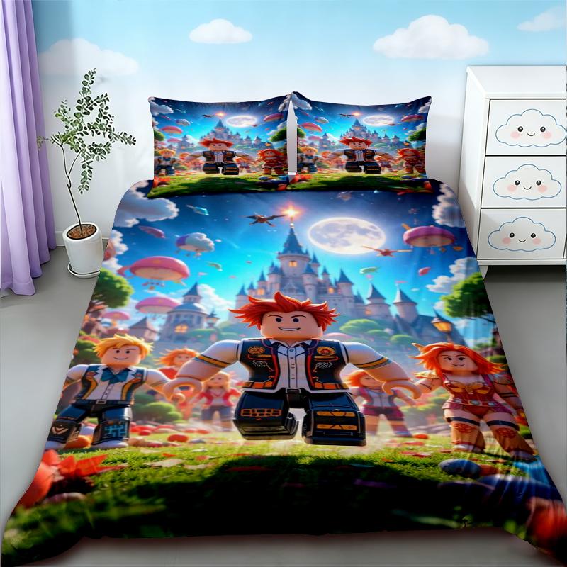 Kids Gifts Roblox Duvet Cover Cartoon Roblox Bedding Set Breathable Comfortable Quilt Cover For Bedroom Decor Dormitory