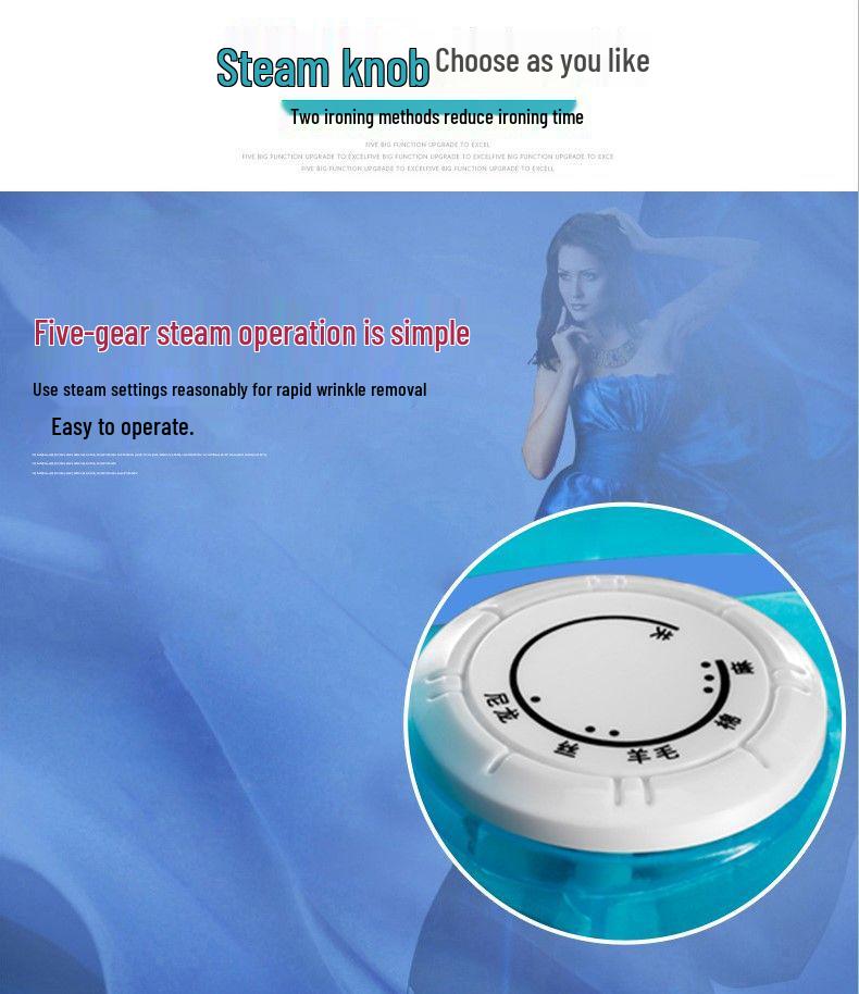 Dual-Use Electric Iron & Mini Garment Steamer for Dry/Wet Ironing