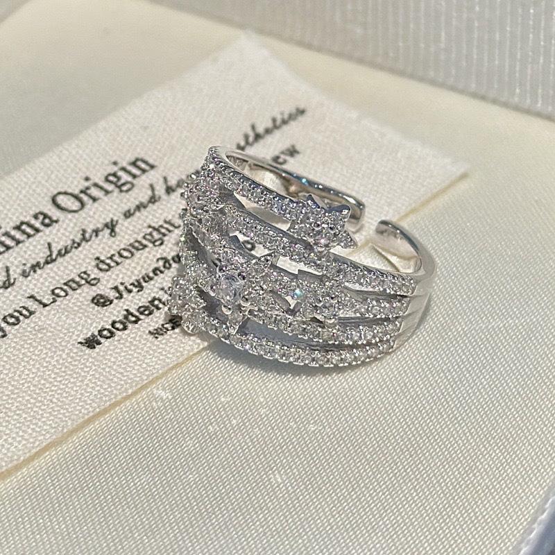 Zirconia Star Hollow Open Ring - Chic Luxury Index Finger Jewelry
