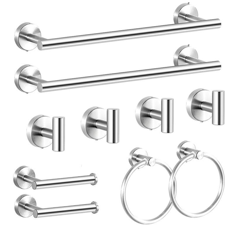 

Набор для ванной из нержавеющей стали 304: Стойка для хранения, Поручень для полотенец, Кольцо для полотенец, Держатель для туалетной бумаги, Крючок для халата