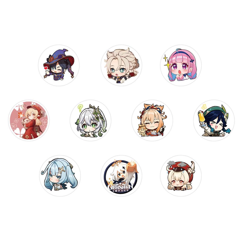 500 Stickers/roll Cartoon Genshin Impact Anime Roll Stickers Kindergarten Reward Color Stickers Creative Hand Tent Tape