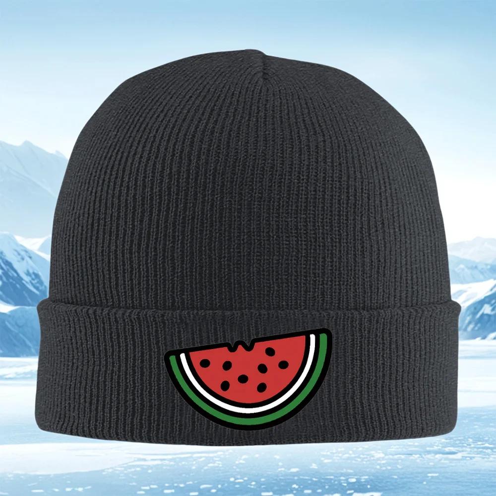 Watermelon Slice Black Seeds Red Yummy Unisex Women Unisex Knitted Hat Beanie Pullover Cap Winter Thermal Warm Christmas Outdoor Cy