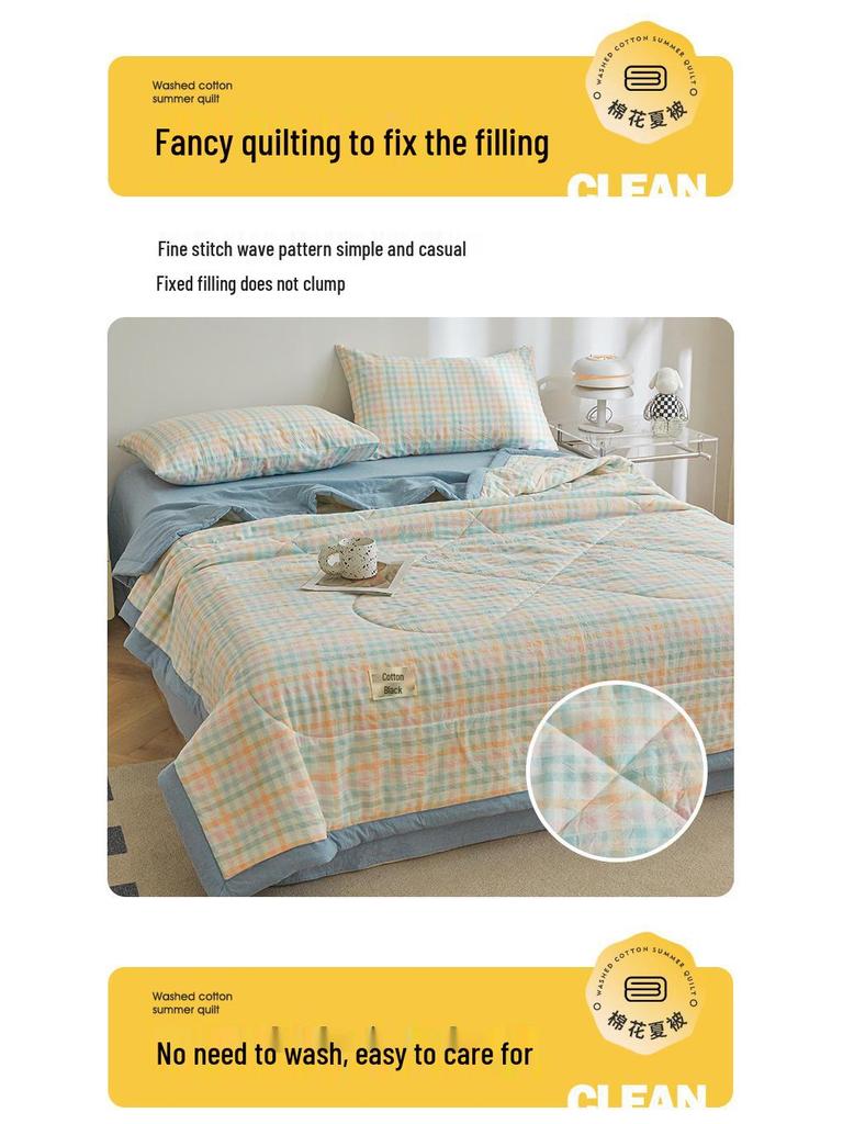 2026 MUJI Style Summer Quilt: Xinjiang Cotton Cool, Machine Washable, Ideal for Air Conditioning