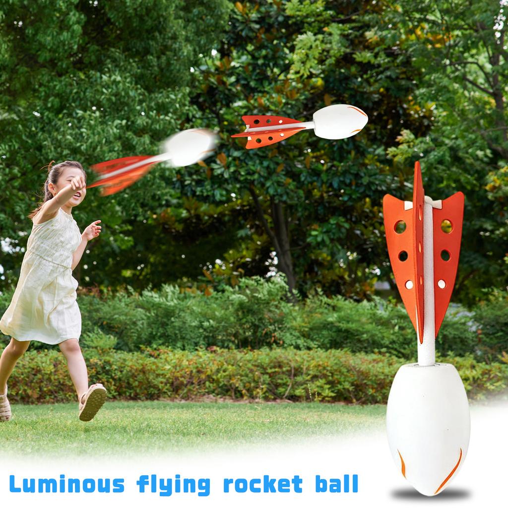 1pc LED Glow Flying Rocket Ball - RGB Color-Changing Light-Up Football, Rechargeable Night Play Throw & Catch Toy