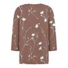 Women's Fashion And Leisure Flower Print V Neck 3/4 Sleeve Button Top T-shirt Top