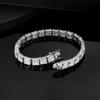 A Copper Inlaid Four-claw Square 7mm Zircon Plated 18k Gold Fashionable Shining Tennis Bracelet, Popular