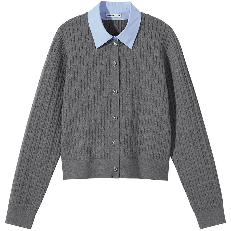 Hotwind Women's Collared Cable Knit Sweater