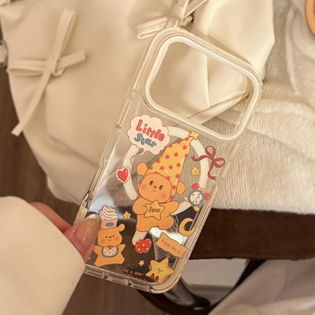 Cute Puppy Magnetic Heart-Shaped Phone Case for iPhone 16, iPhone 17, and iPhone 17 Pro Max