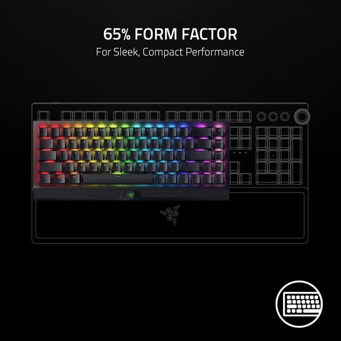 Clavier mécanique - Razer - BlackWidow V3 Mini - Sans fil - Rétroéclairé - QWERTY
