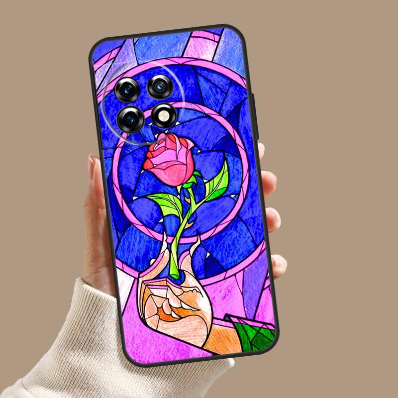 Stained Glass Rose Galaxys Case For OnePlus 12 11 9 10 Pro 12R 10R 9R 8T 10T Nord 3 2T N10 N20 N30 CE 2 Lite CE4 Cover