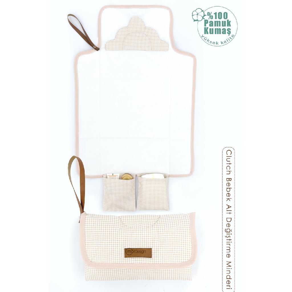Baby Bag Diaper Mat, Diaper Changing Pad, Portable Care Bag, Clutch Series, Brown
