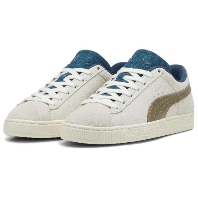 New PUMA Play Loud Suede 'Warm White Cold Green' 398190-02
