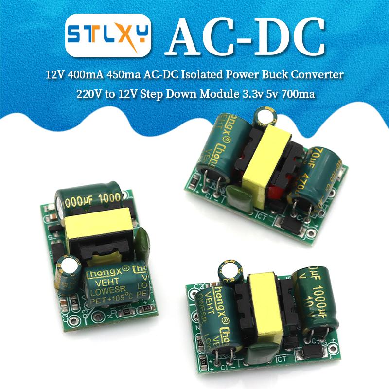 Stlxy AC-DC 3.5W precision step-down converter AC 220V to 5V DC step-down transformer power module 5V 700mA 12V 400MA 3.3V 700mA