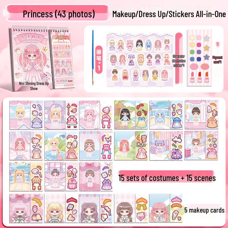 

Наклейки-одевалки «Мишка Каба» для девочек 3-6 лет