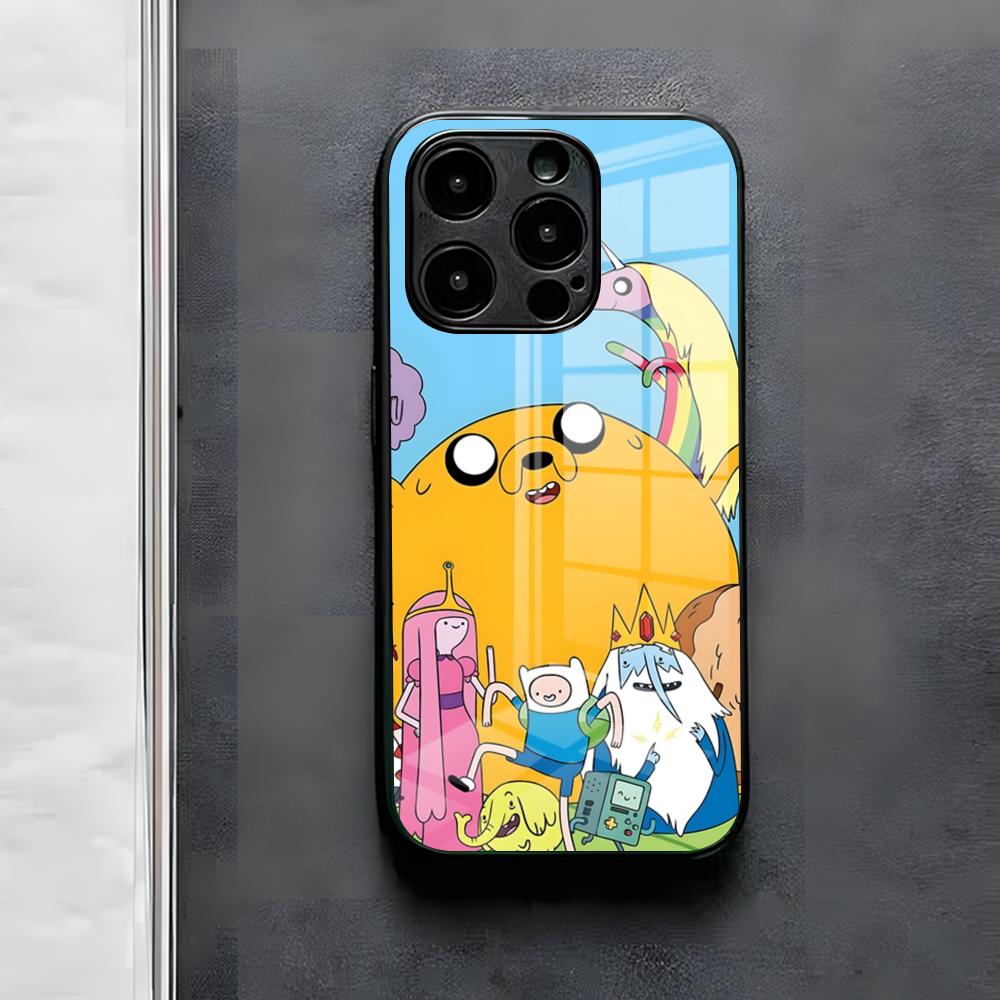 A-AdventureS Cartoon-T-Time-AT Phone Case For IPhone 17 Air 16 E Pro Max 15 14 13 Mini 12 Pro 11 Max Plus Black Glass Cover