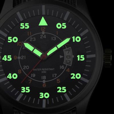 Militärische Herren-Edelstahl-Leuchtzifferblatt mit Datumsanzeige, luxuriöse Sport-Armbanduhr