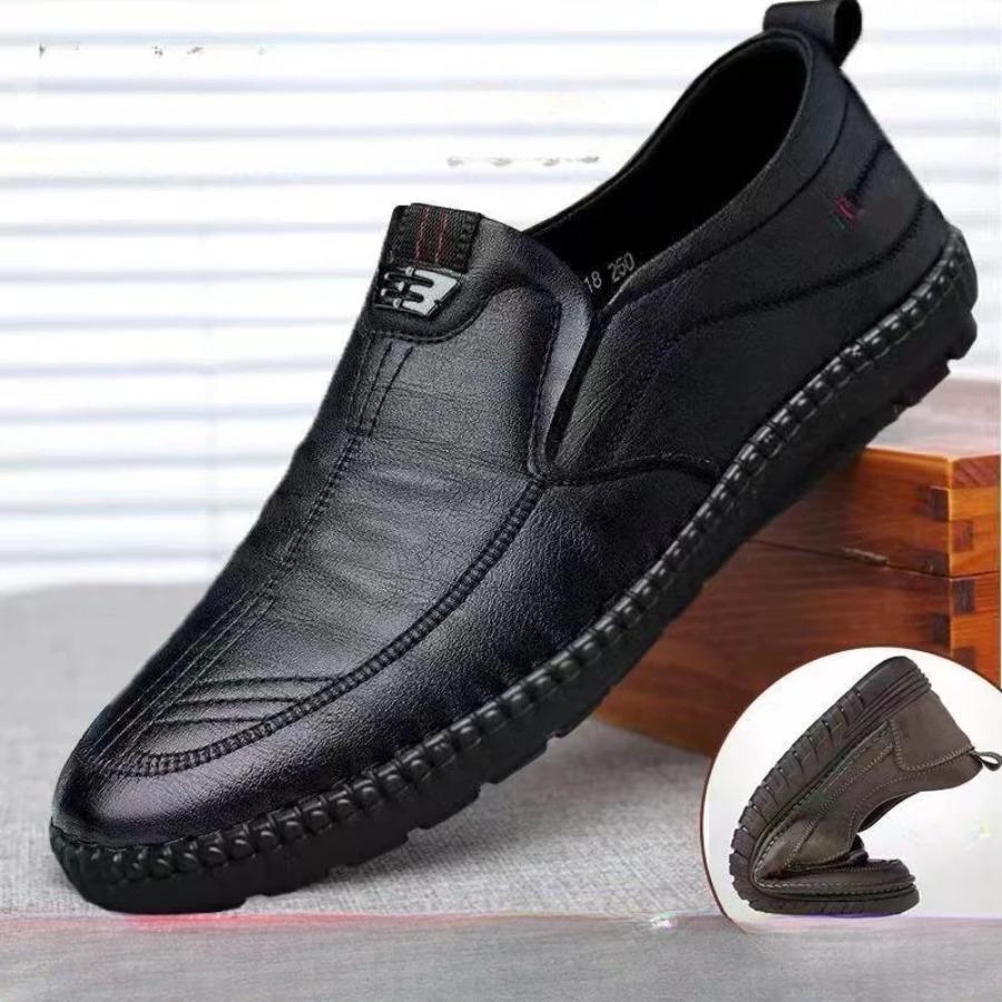 Herr Läderskor Halkfria Promenadskor Andningsbara Utomhus Slip-on Casual Skor för Män Arbete Kontor Körning Sneakers2