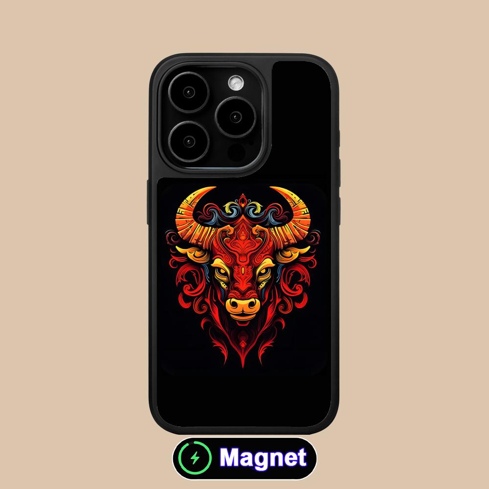 

Bull Head Phone Case for iPhone 17 16 15 14 13 12 11 Air Pro Max Plus Matte Surface Magsafe Cover iPhone 11