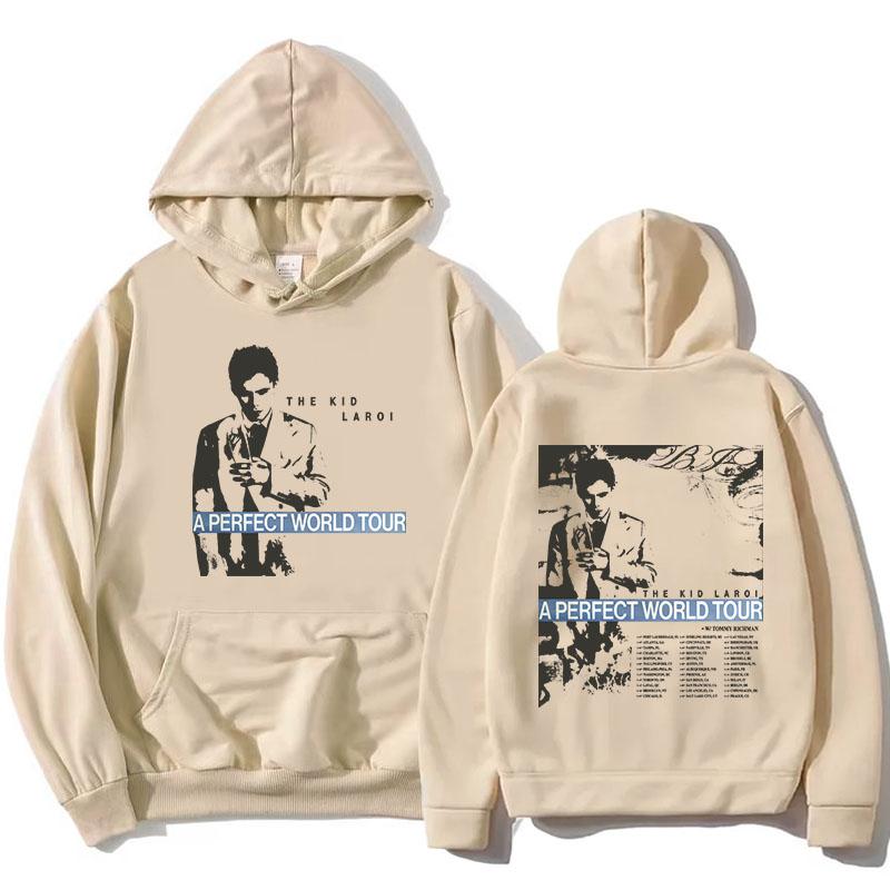 THE KID LAROI A PERFECT WORLD TOUR 2026 Hoodies Fleece Long Sleeve Female Hooded Sweatshirt Unisex Streetwear Design Print Hoody