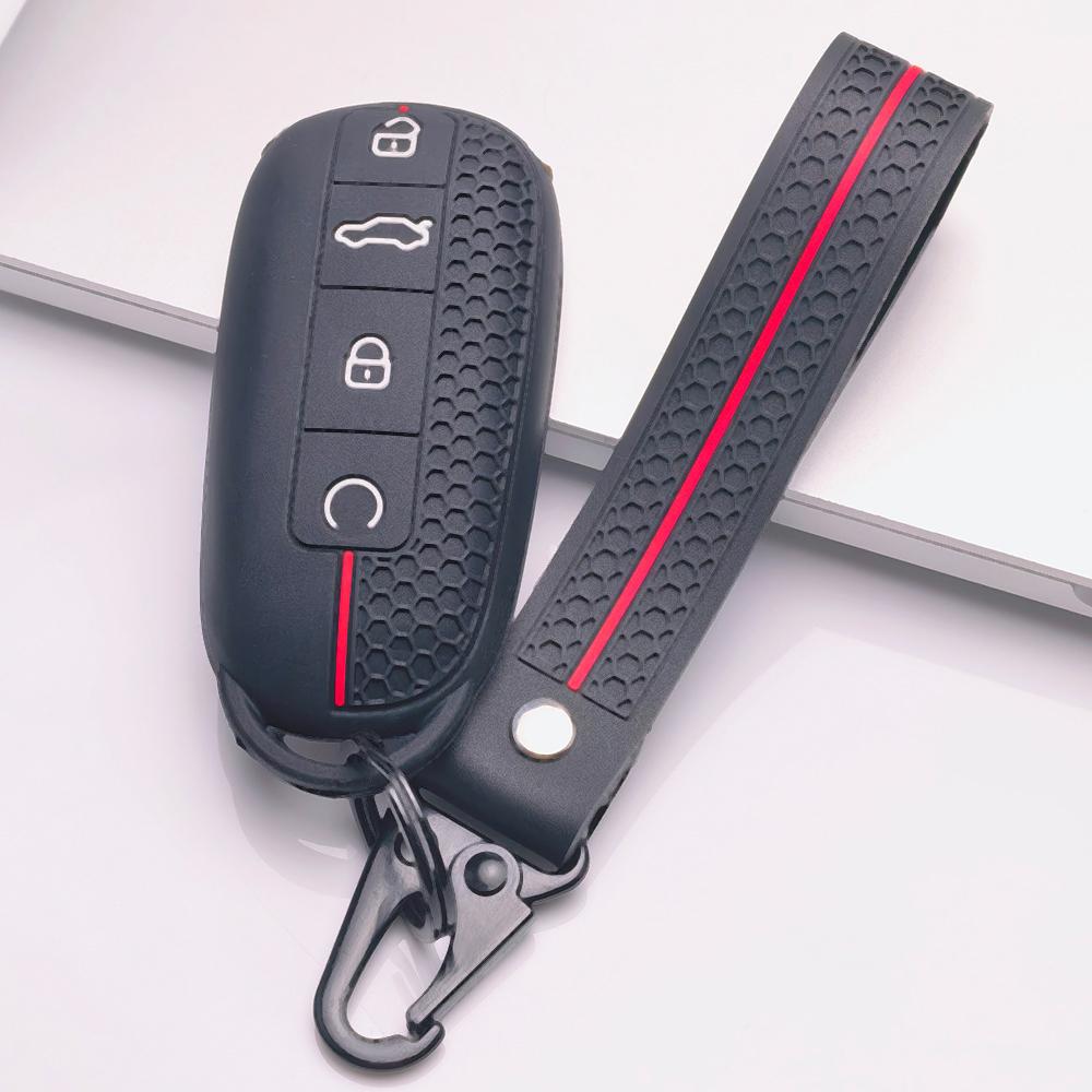 Silicone Car Keychain Strap for Chery Tiggo 7 Pro Arrizo 8 OMODA 5 Jetour Traveler Dashing Honeycomb Texture Shockproof Anti Lost Key Ring Holder