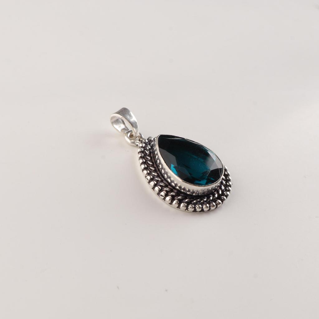 Apatite Gemstone 925 Sterling Silver Handmade Designer Pendant 1.5" Daily Wear Jewelry For Her APP-2-13