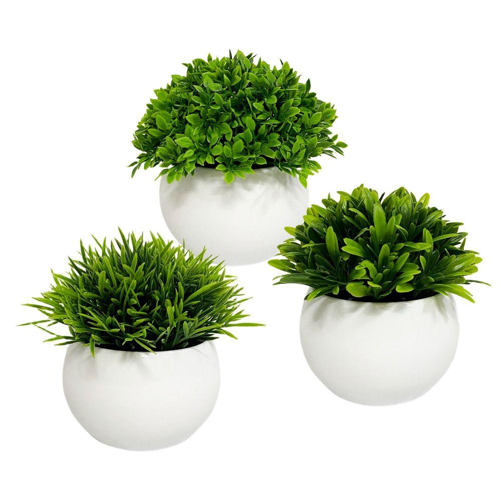 Décor Extérieur Fleur Artificielle avec Pot Plantes Fausse Vertes Nouveau Bonsaï Vert en Pot Bureau