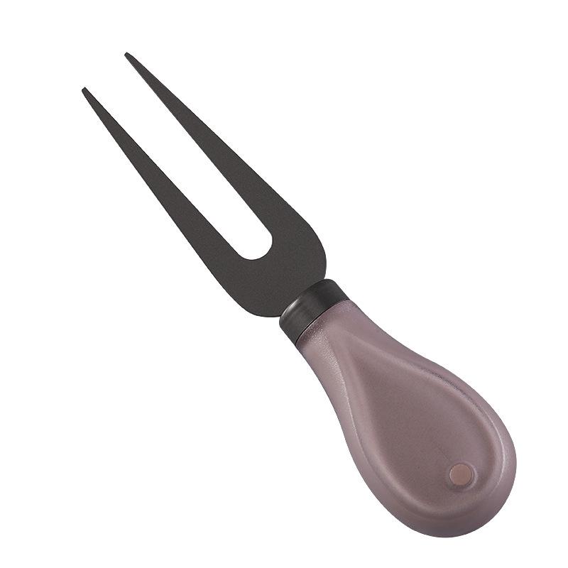 Stainless Steel Titanium-Plated Cheese Knife Set - Includes Cheese Knife, Fork, and Spatula.